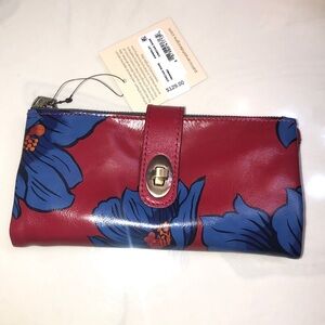 Patricia Nash Annesley Leather Bifold Wallet In Grecian Rose + Wrist Strap NWT